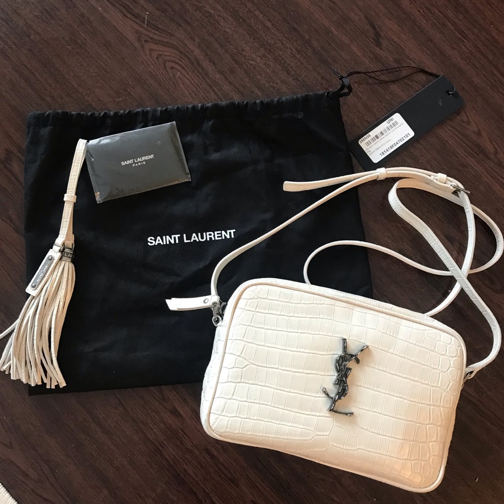 SOLD Saint Laurent YSL White Medium Lou